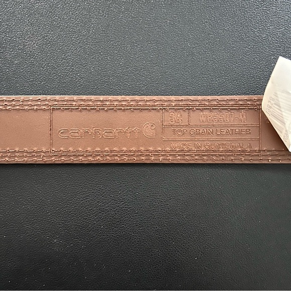 Carhartt Brown Leather Belt SZ 34 - Picture 3 of 5